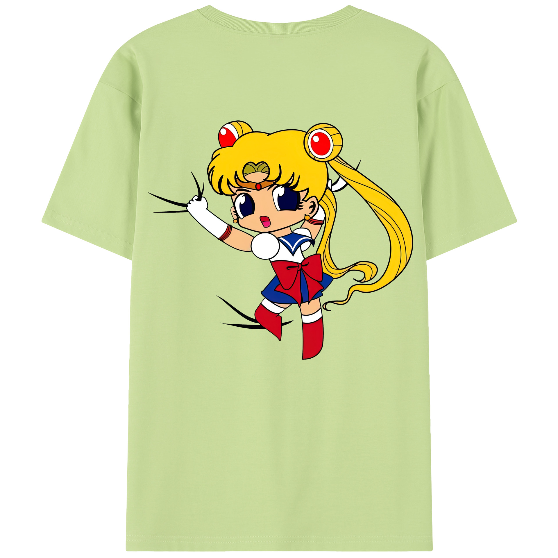 （画像用） 美少女戦士セーラームーン 月野 うさぎ つきの うさぎ Sailor Moon Tsukino Usagi 綿100％半袖Tシャツ（背面プリント）
